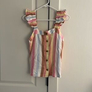 J Crew Stripe Linen tank XS